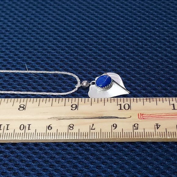 Sterling Lapis & gold leaf signed JKM Lea. - Picture 7 of 7